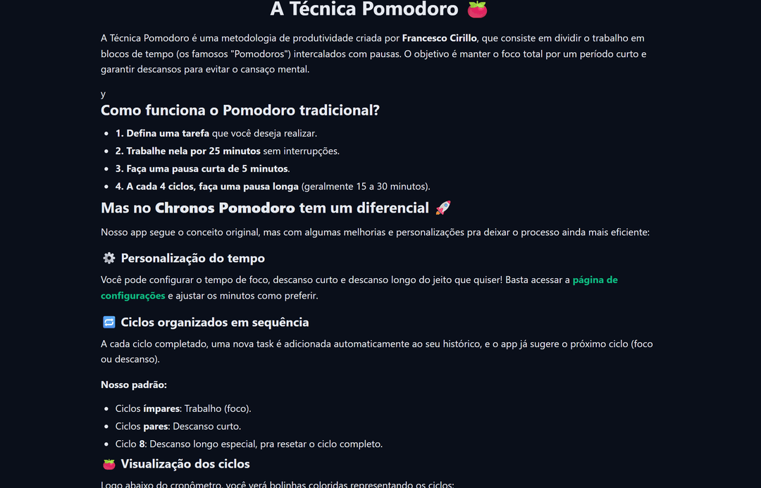 Chronos Pomodoro em tema claro com interface adaptada