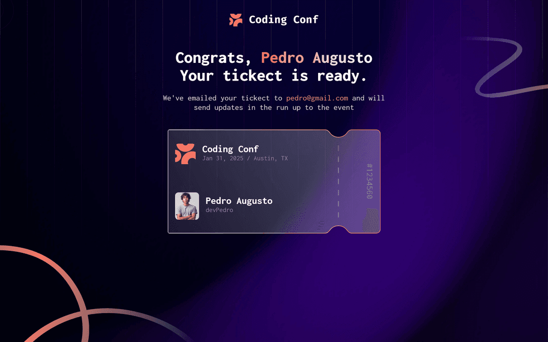 Gerador de ticket com formulário preenchido e validações exibidas